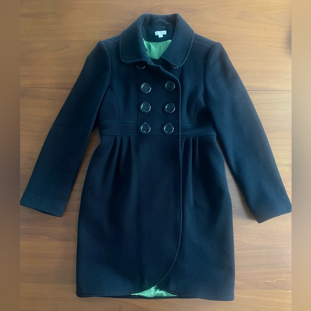 Kate Spade Wool Pea Coat w/ Tulip Hem, EUC